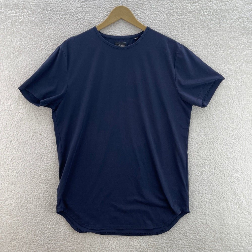 Cuts Clothing Shirt Mens XL Navy Blue Pyca Pro Curve Hem Short Sleeve Tee Basic